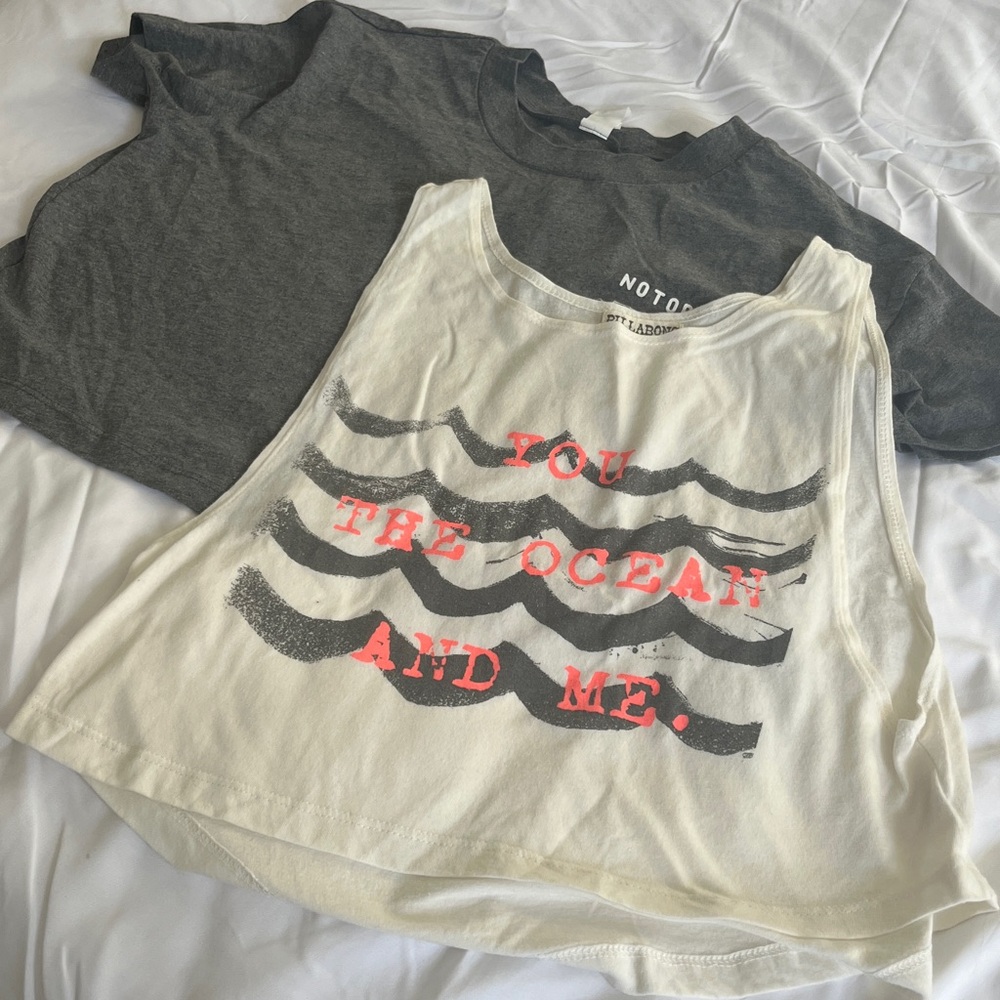 Billabong White and Gray T-Shirt Set
